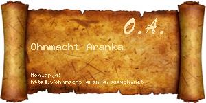 Ohnmacht Aranka névjegykártya
